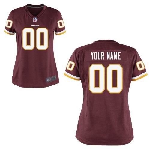 women's washington redskins customized game team red jerseys