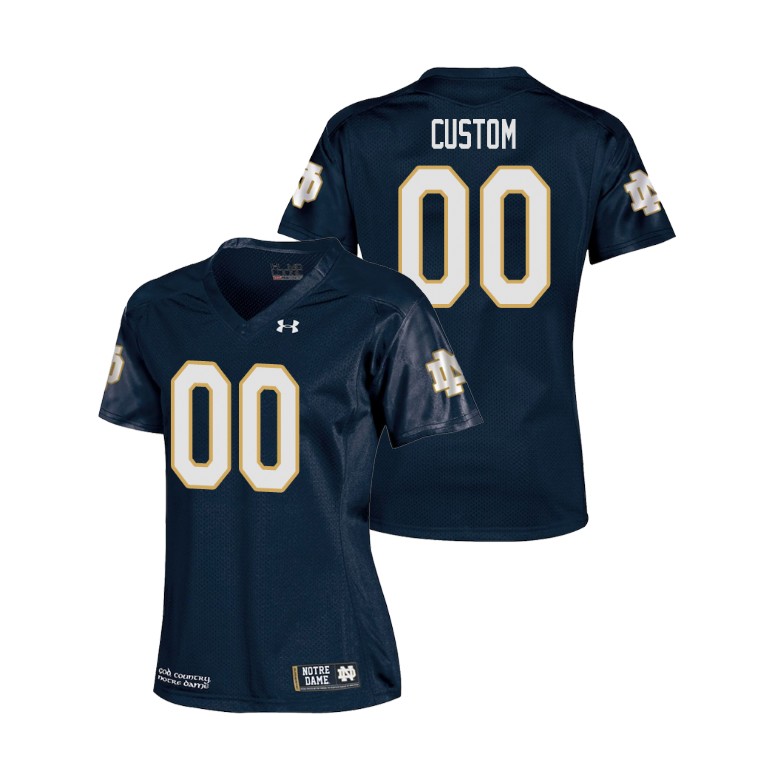 women's notre dame fighting irish 00 custom navy college football replica jersey