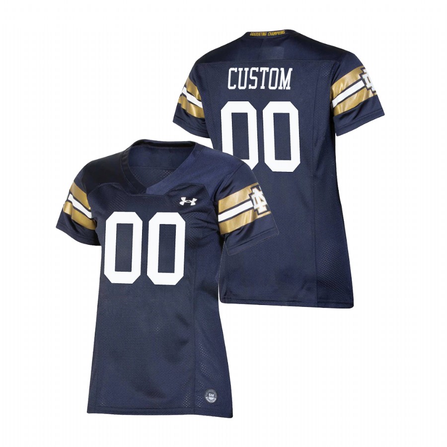 women's notre dame fighting irish custom navy 2021 shamrock series replica game jersey