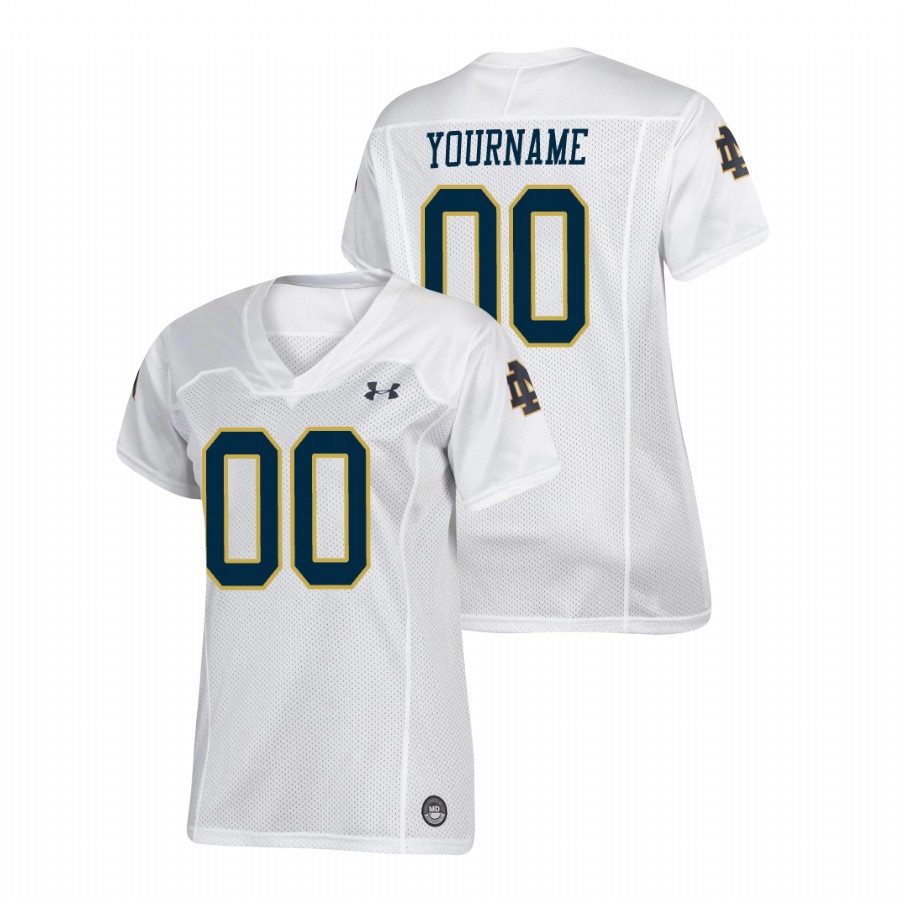 women's notre dame fighting irish custom white replica football jersey