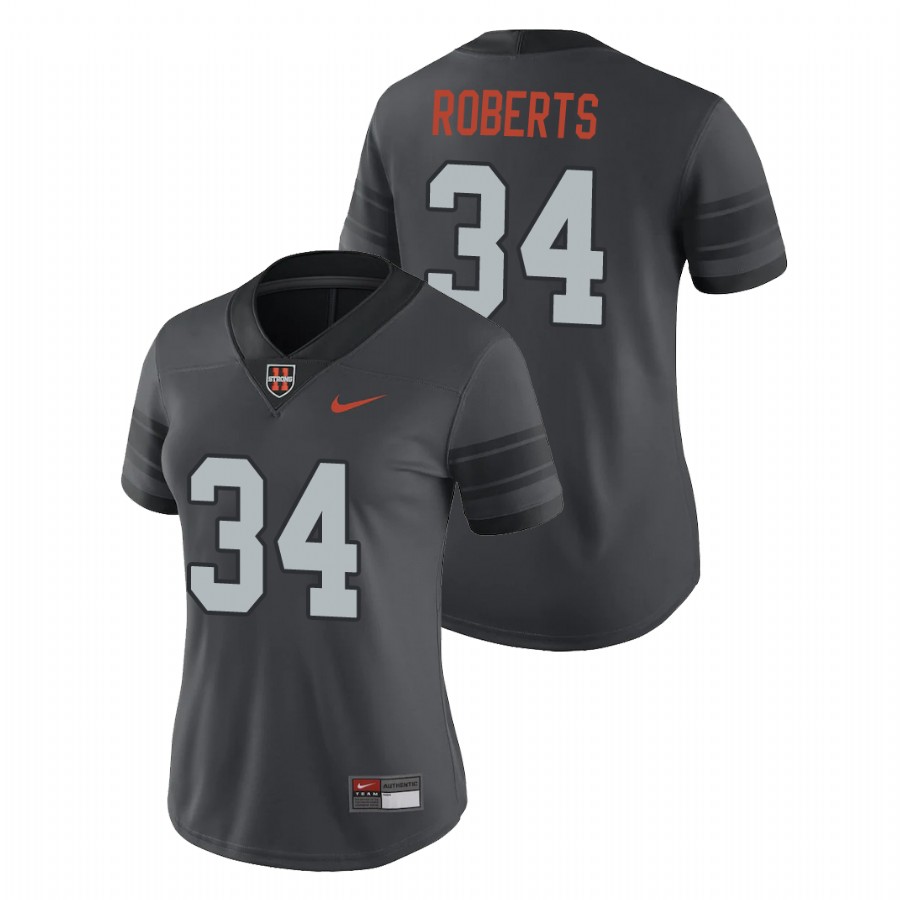 women's oregon state beavers avery roberts anthracite game replica football jersey