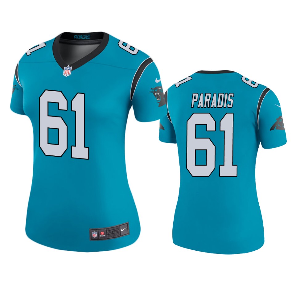 women's panthers matt paradis blue color rush legend jersey