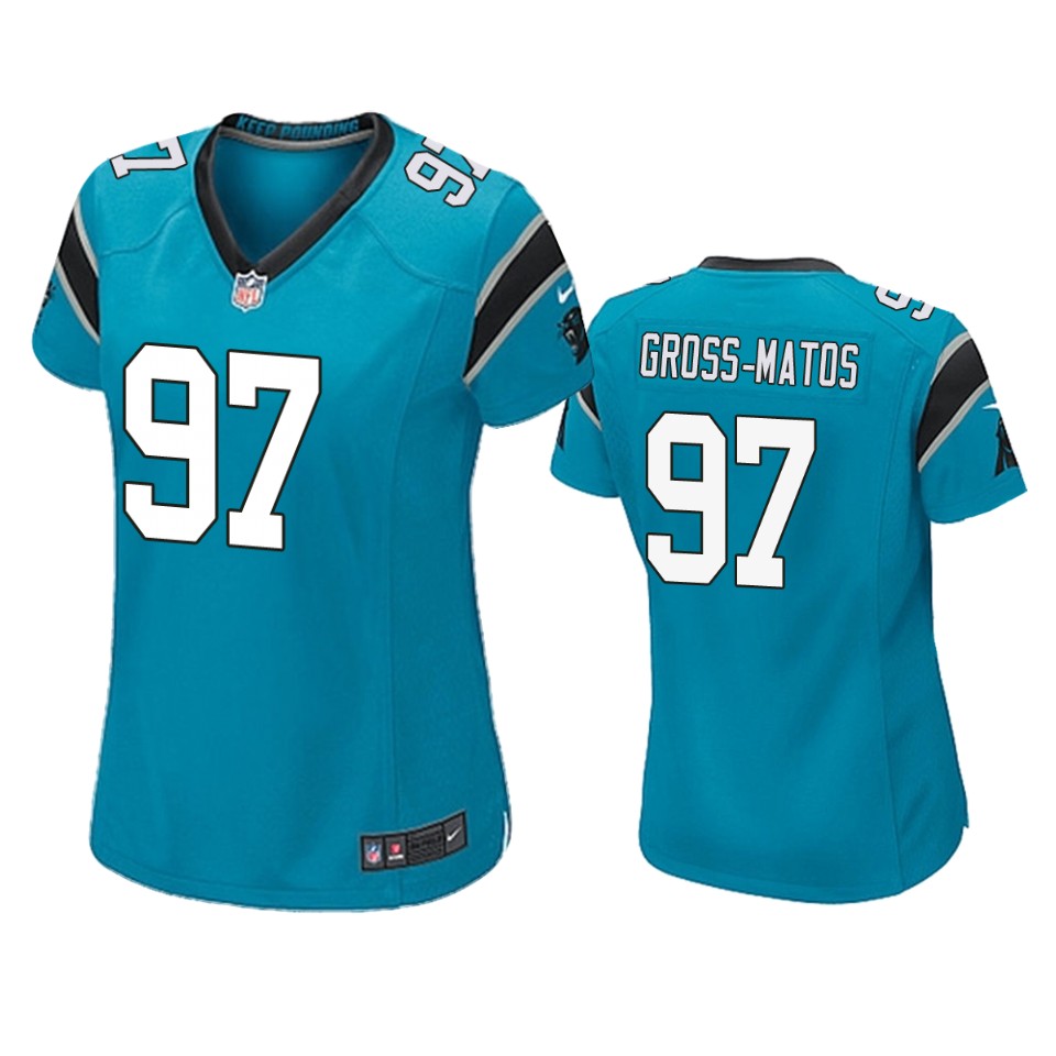 women's panthers yetur gross matos blue game jersey