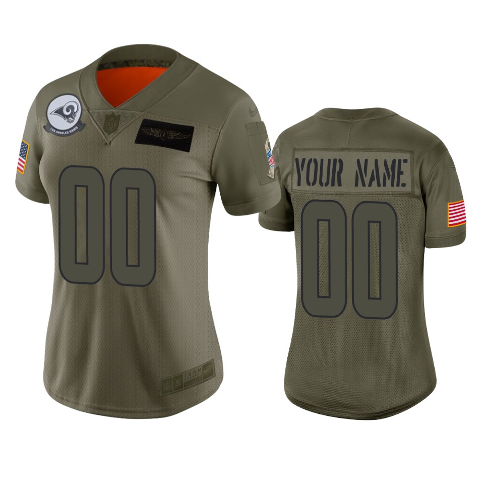 women's rams custom camo limited 2019 salute to service jersey
