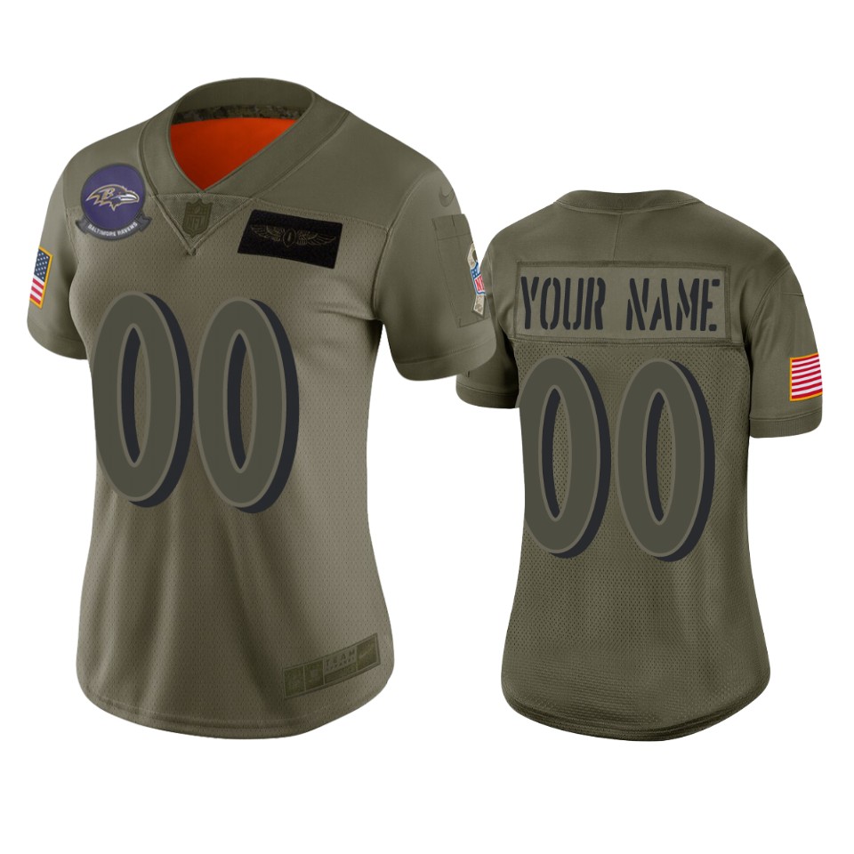 women's ravens custom camo limited 2019 salute to service jersey