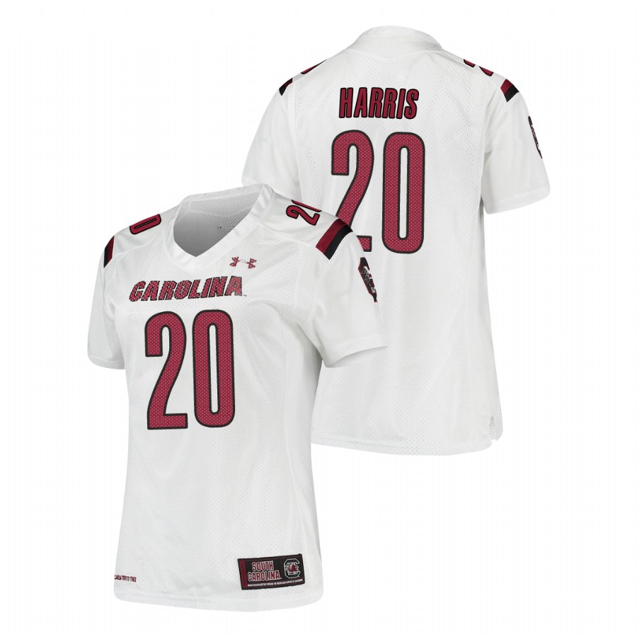 women's south carolina gamecocks kevin harris white replica football jersey