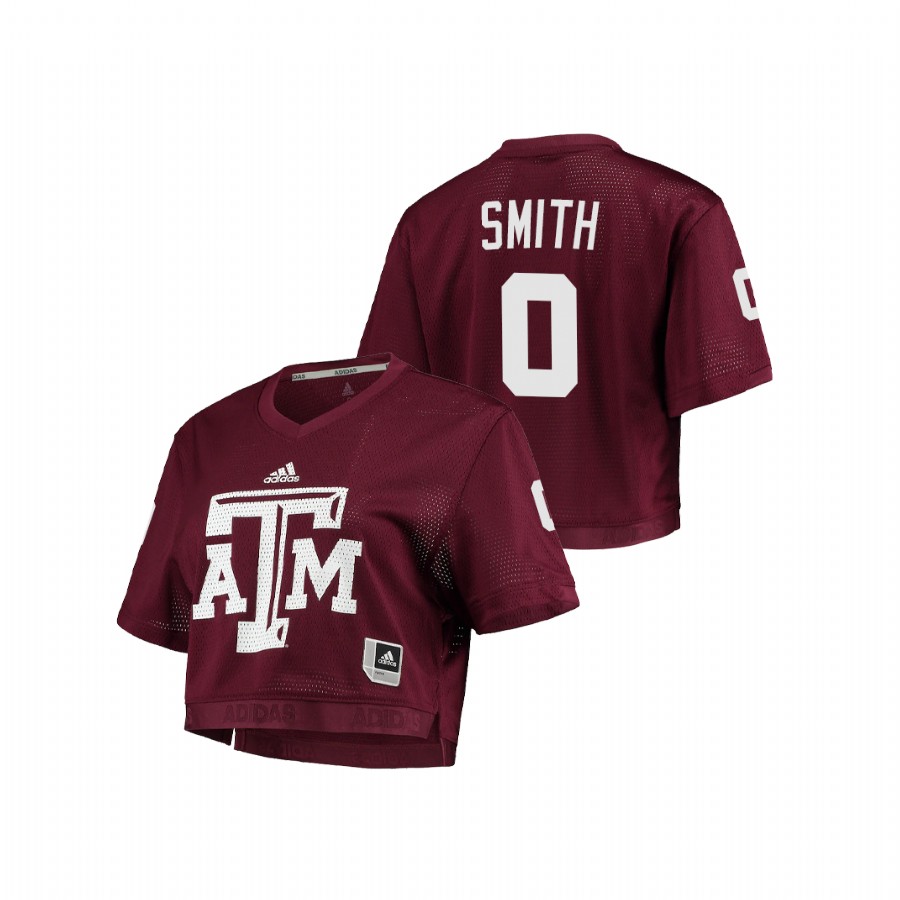 women's texas a&m aggies ainias smith maroon primegreen v neck cropped jersey