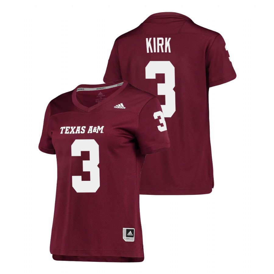 women's texas a&m aggies christian kirk replica college football maroon jersey