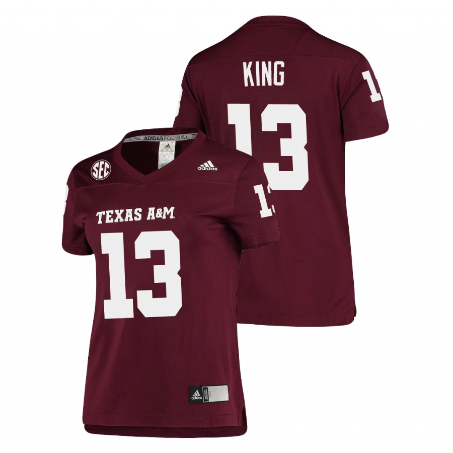 women's texas a&m aggies haynes king maroon replica football jersey
