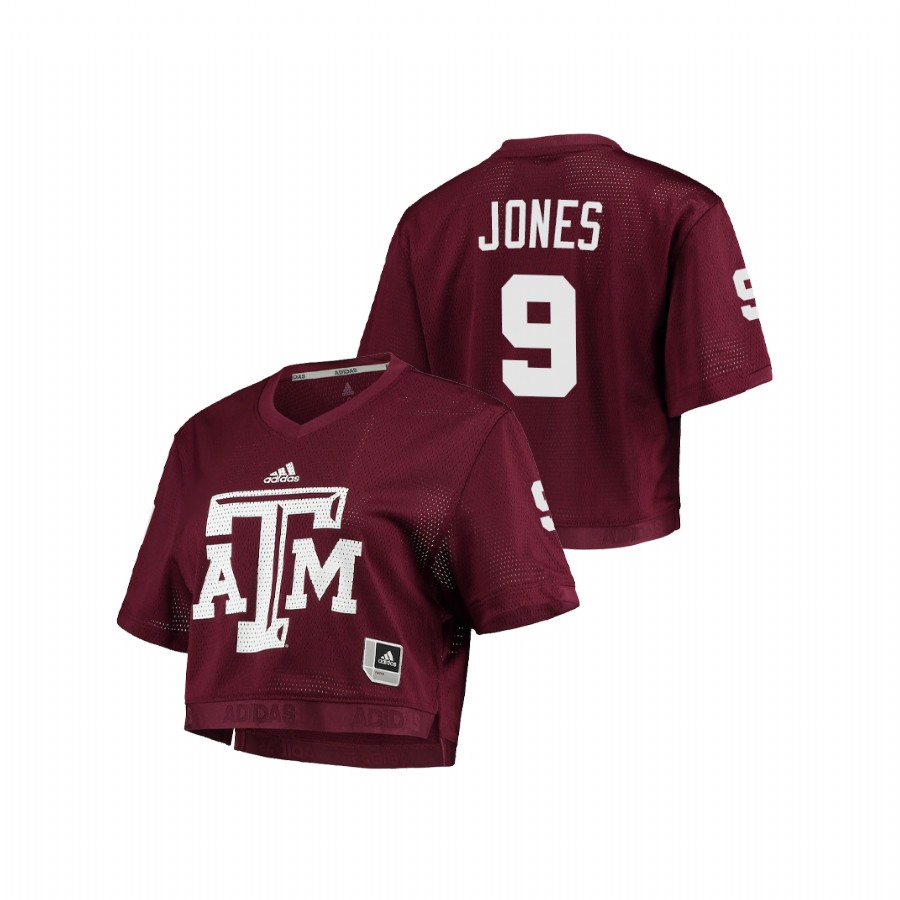 women's texas a&m aggies hezekiah jones maroon primegreen v neck cropped jersey