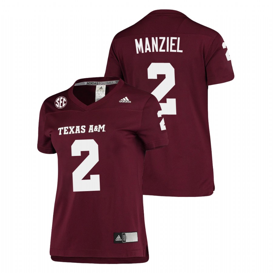 women's texas a&m aggies johnny manziel maroon replica football jersey