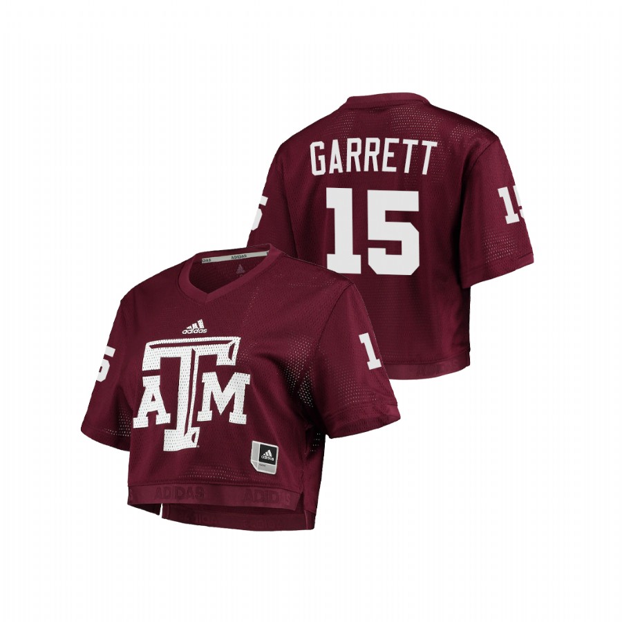 women's texas a&m aggies myles garrett maroon primegreen v neck cropped jersey