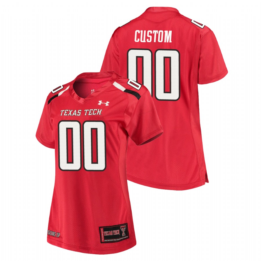 women's texas tech red raiders custom red replica jersey