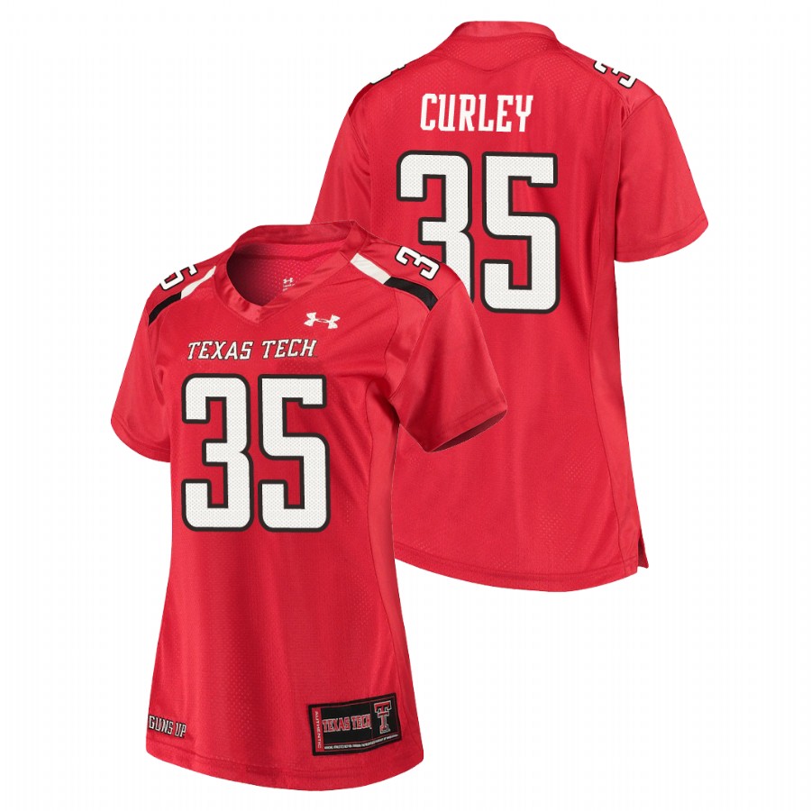 women's texas tech red raiders patrick curley red replica jersey