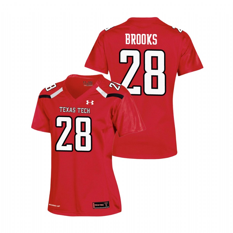 women's texas tech red raiders tahj brooks red replica football jersey