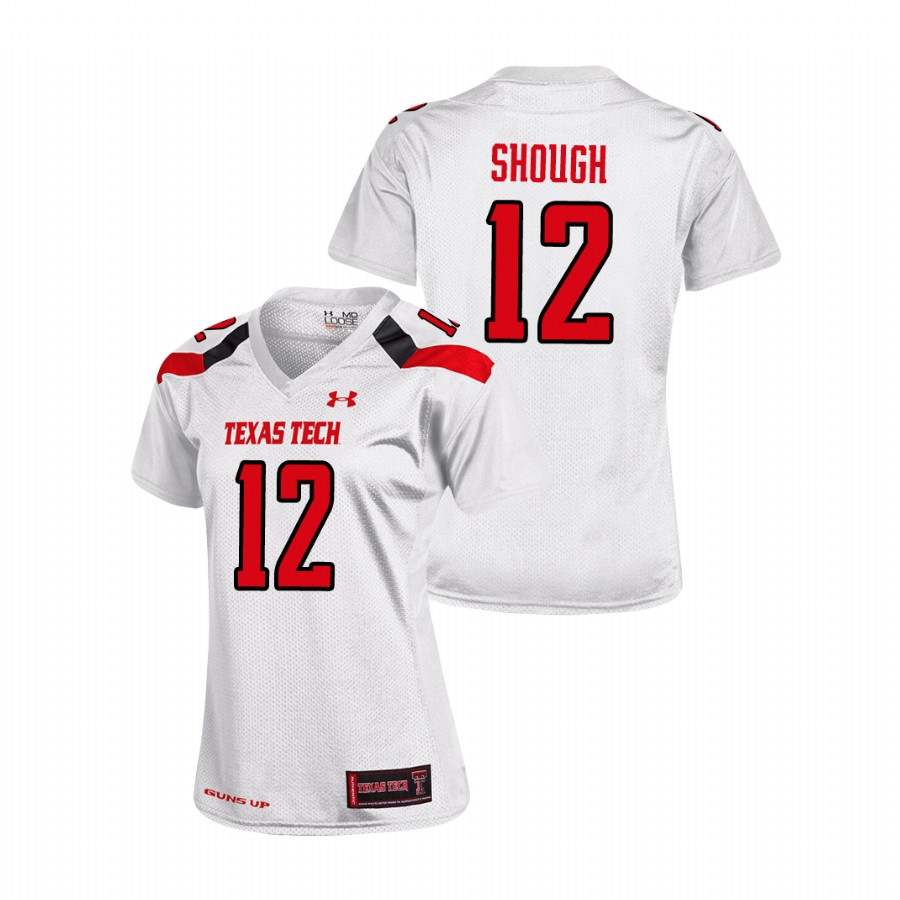 women's texas tech red raiders tyler shough white replica football jersey