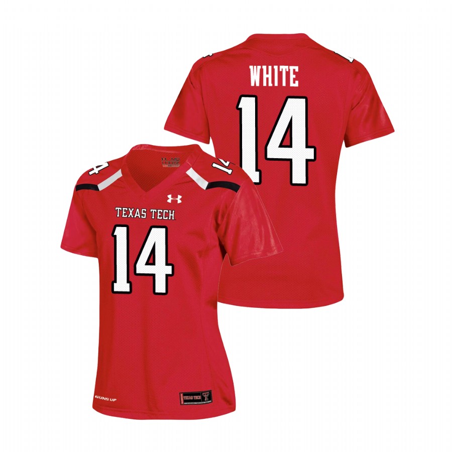 women's texas tech red raiders xavier white red replica football jersey