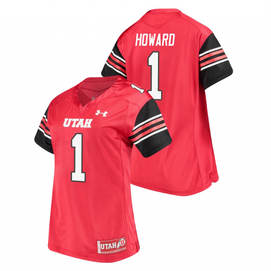 women's utah utes theo howard performance football replica red jersey