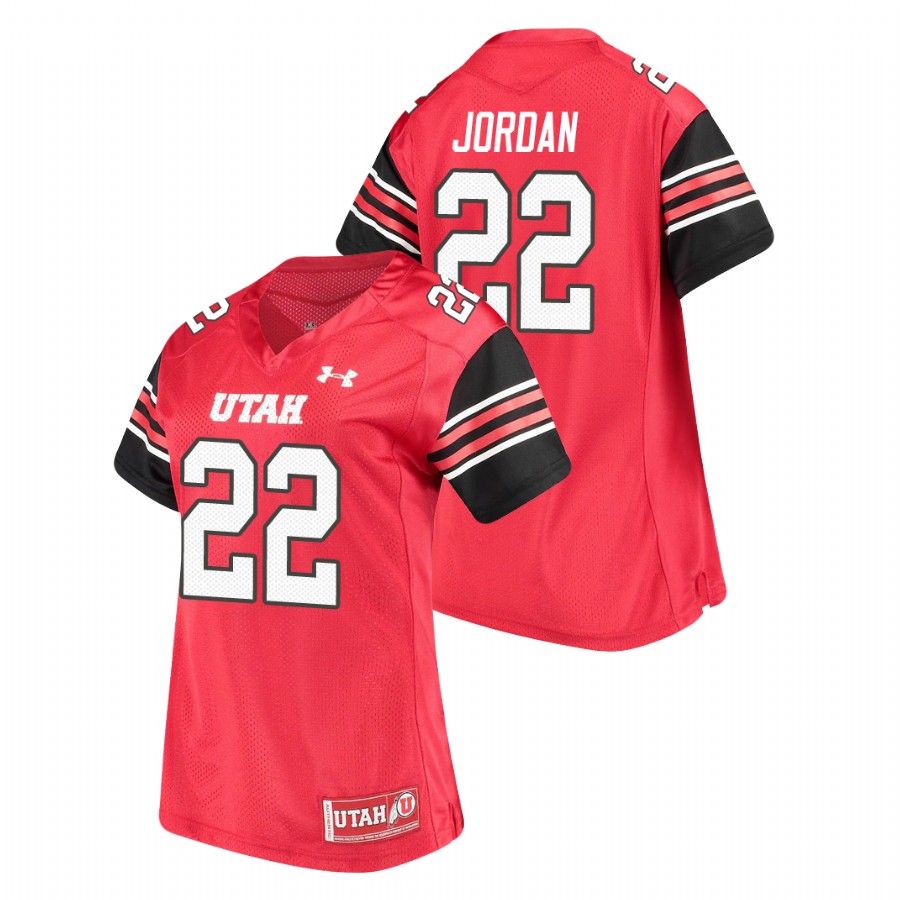 women's utah utes ty jordan red replica performance football jersey
