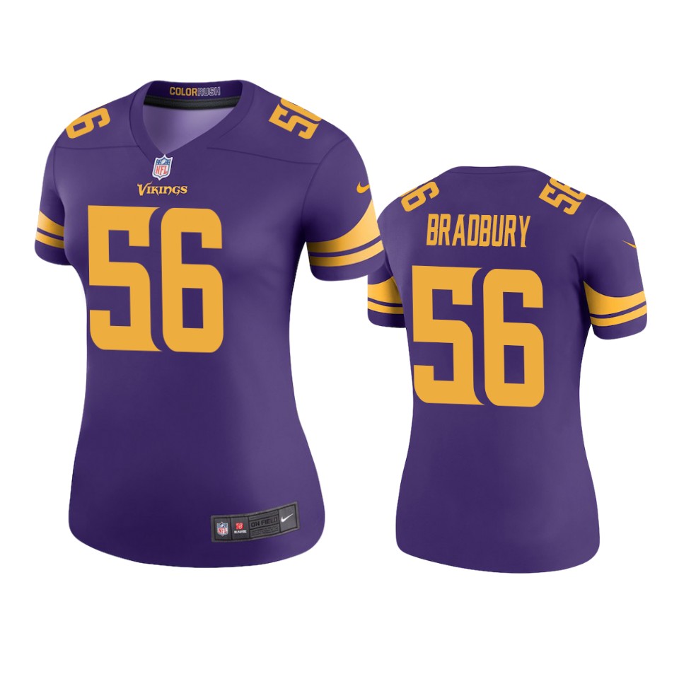 women's vikings garrett bradbury purple color rush legend jersey