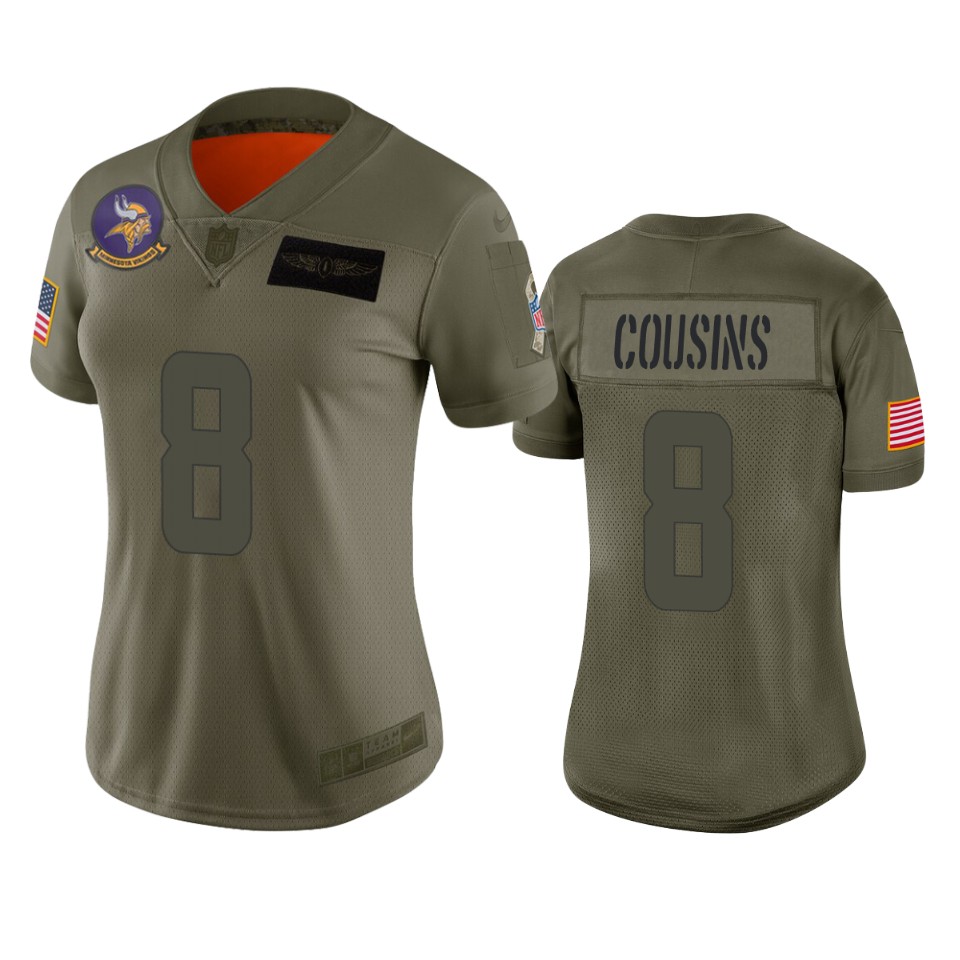 women's vikings kirk cousins camo limited 2019 salute to service jersey