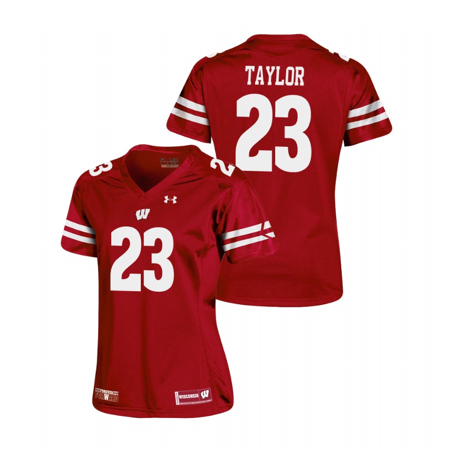 women's wisconsin badgers jonathan taylor red replica college football jersey