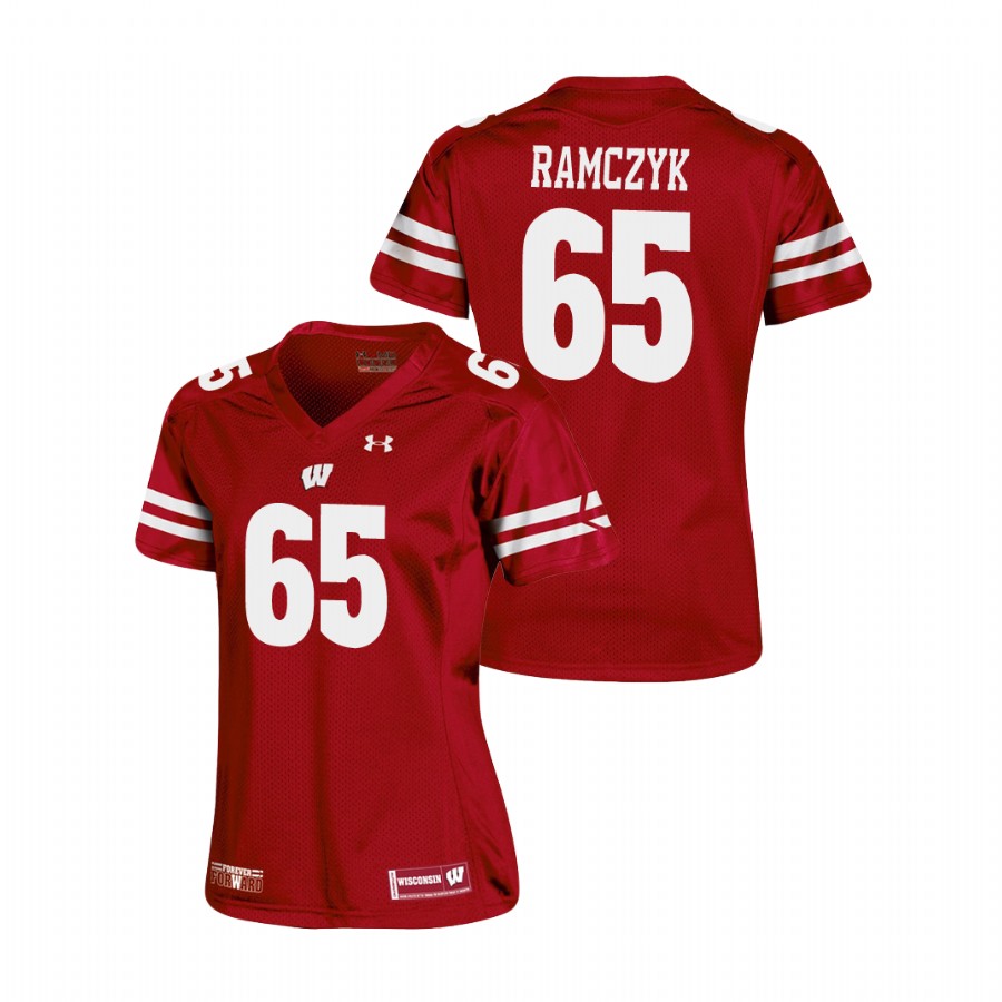 women's wisconsin badgers ryan ramczyk red replica college football jersey