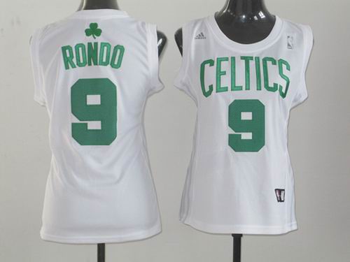 women Boston Celtics Rajon Rondo 9 white jerseys