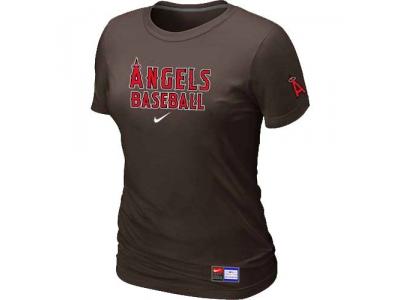women Los Angeles of Anaheim NEW Brown Short Sleeve Practice T-Shirt