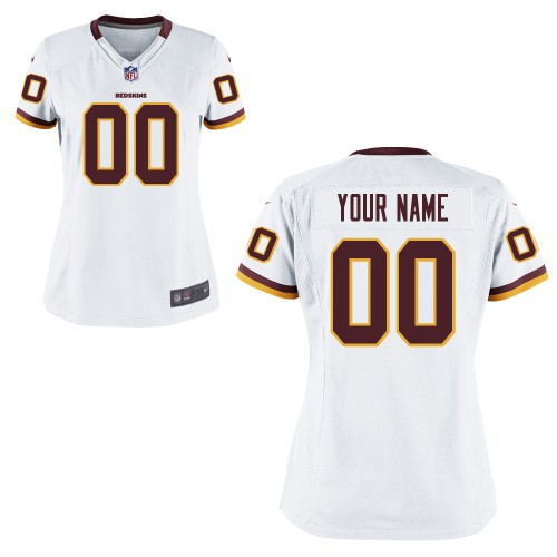 women NEW Washington Redskins Customized  White Jerseys