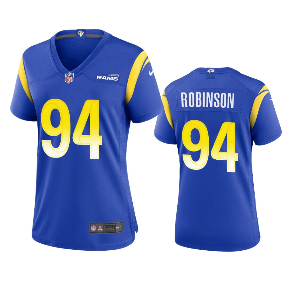 women a'shawn robinson rams game royal jersey