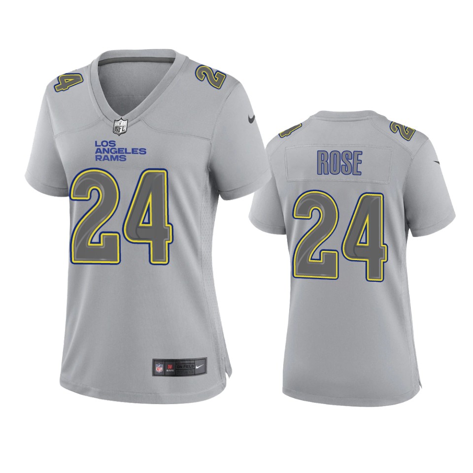 women a.j. rose rams gray atmosphere fashion game jersey