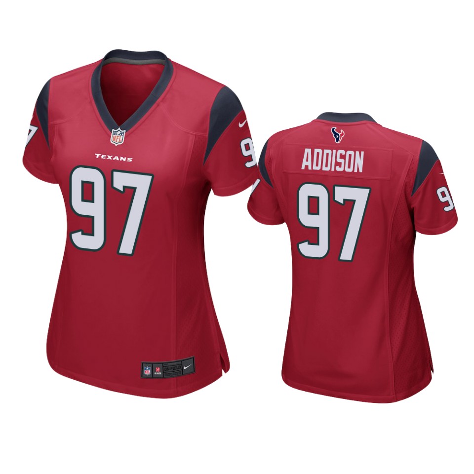 women addison texans game red jersey