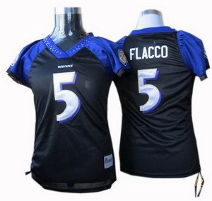 women baltimore ravens 5 joe flacco jerseys black