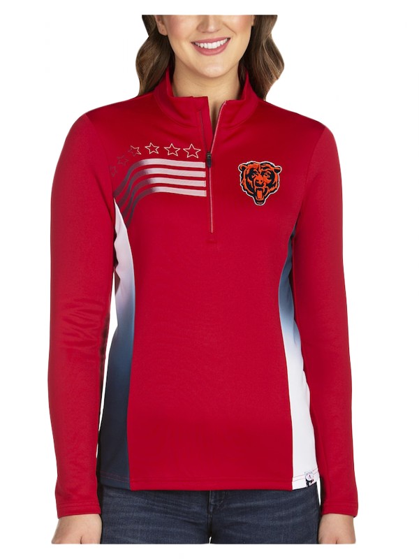 women bears red liberty quarter zip pullover jacket