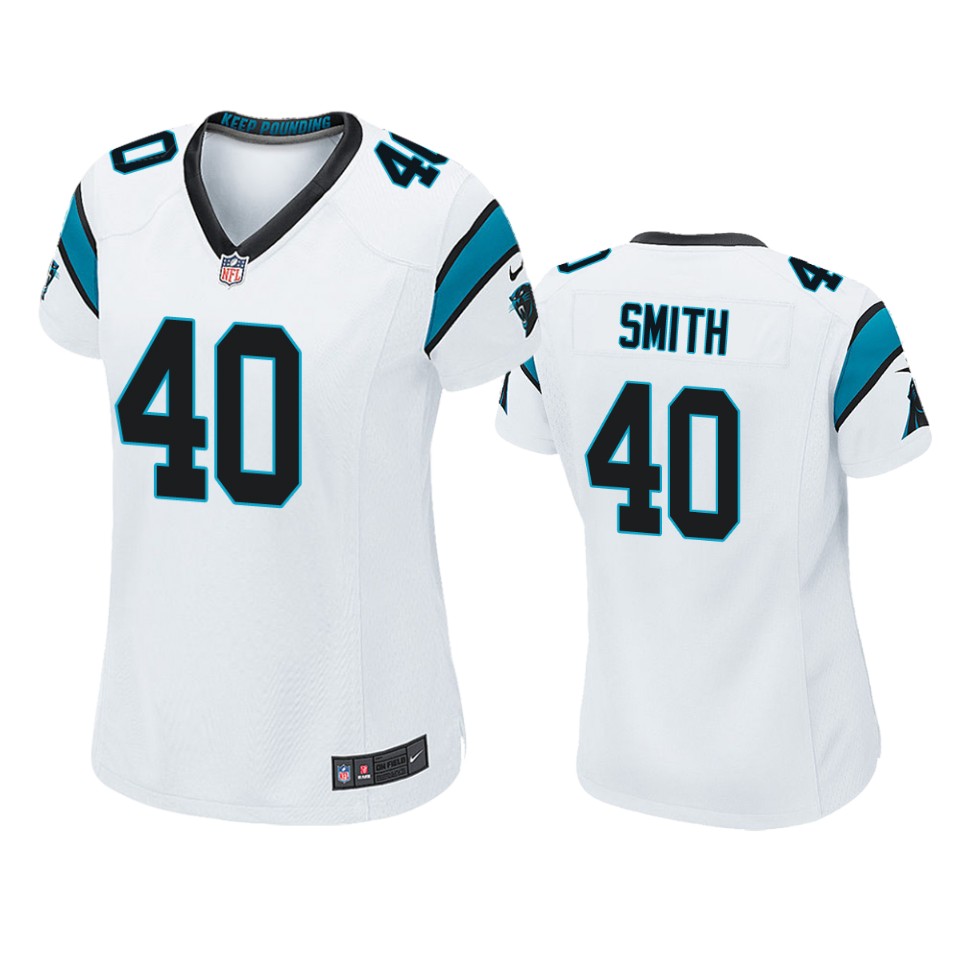 women brandon smith panthers game white jersey
