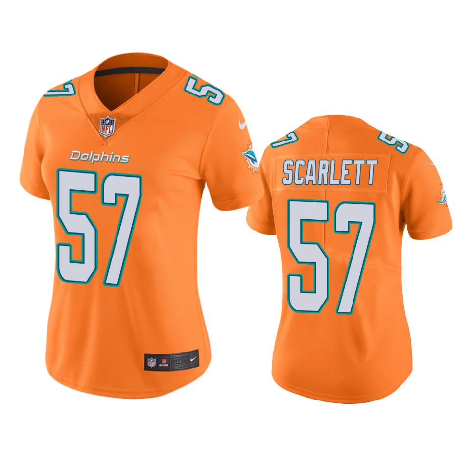 women brennan scarlett dolphins color rush limited orange jersey