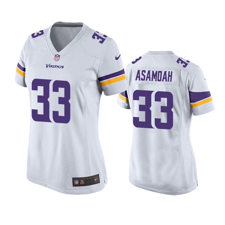 women brian asamoah vikings game white jersey