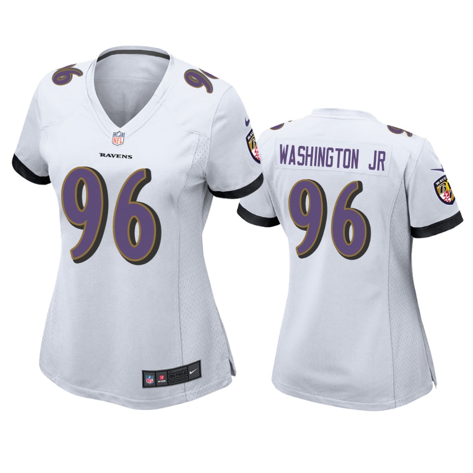 women broderick washington jr 1. ravens white game jersey