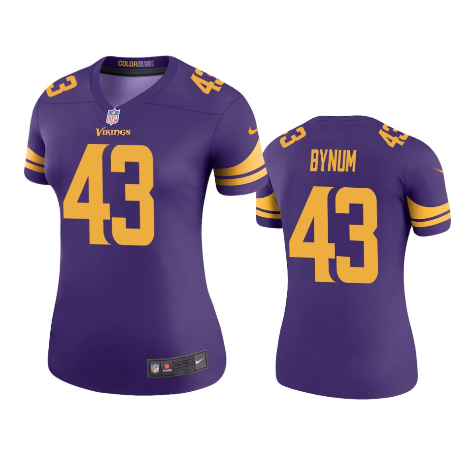 women camryn bynum vikings purple color rush legend jersey