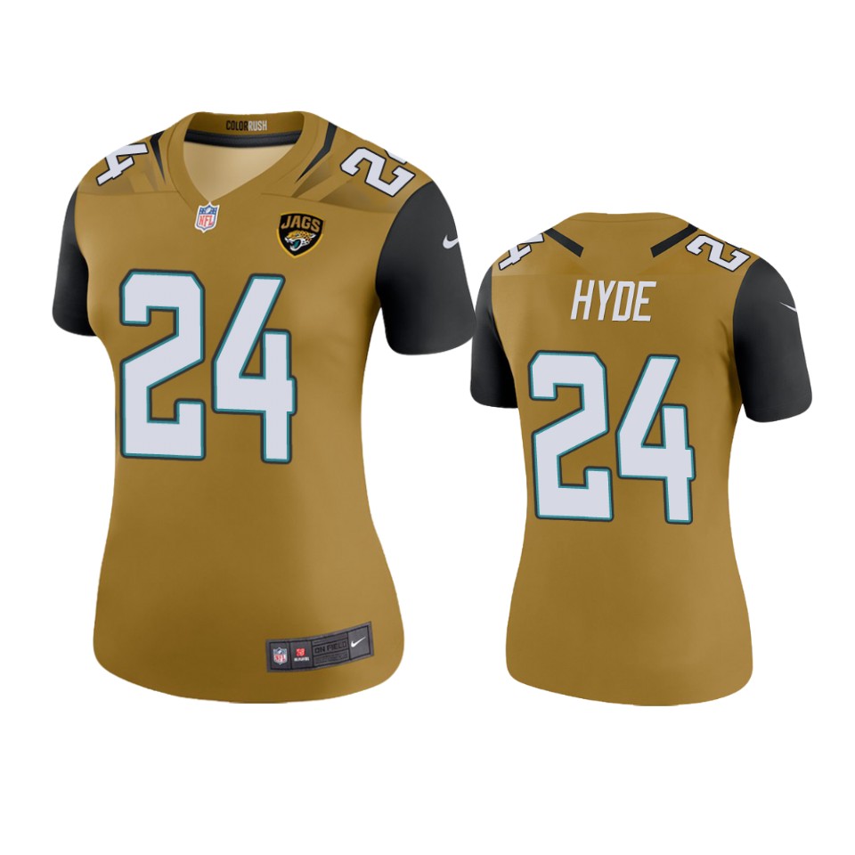 women carlos hyde jaguars color rush legend gold jersey