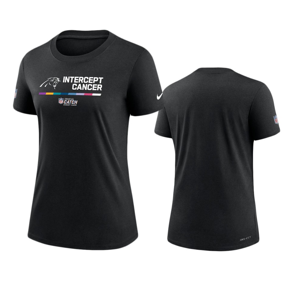 women carolina panthers black 2022 nfl crucial catch performance t shirt