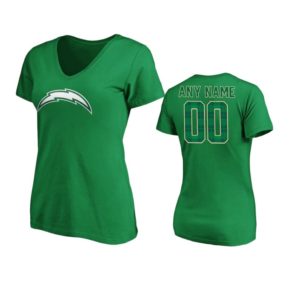 women chargers green st. patrick's day emerald plaid t shirt