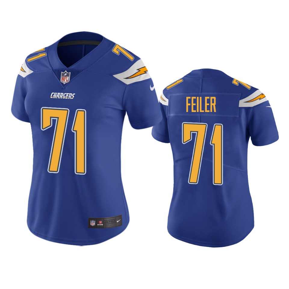 women chargers matt feiler royal color rush limited jersey