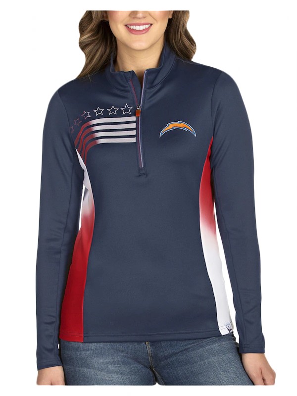 women chargers navy liberty quarter zip pullover jacket