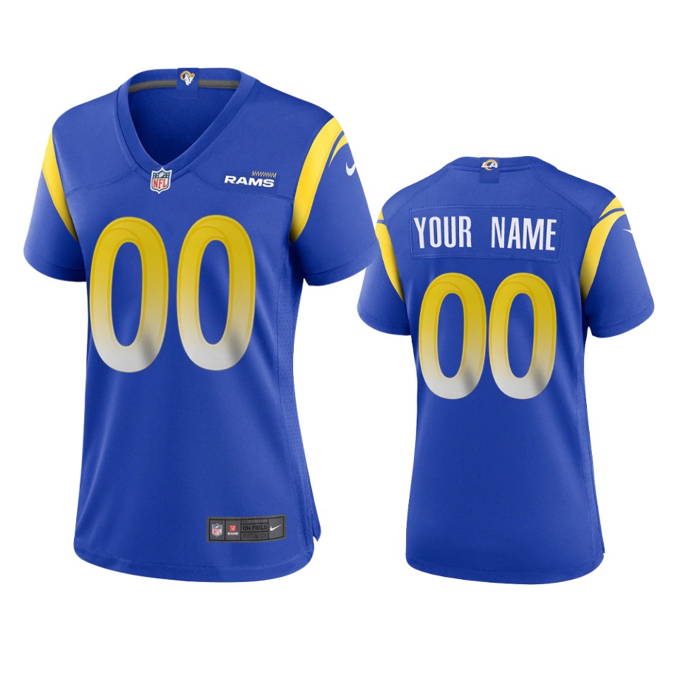 women custom rams royal game jersey