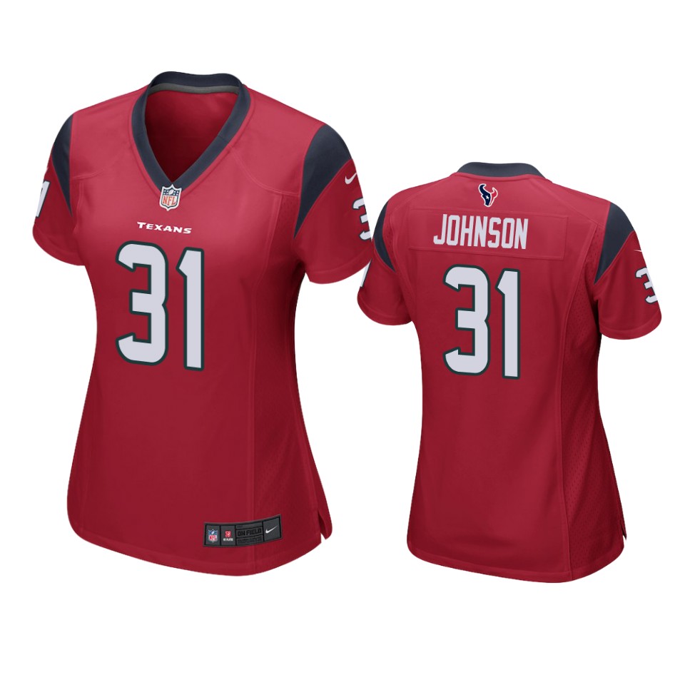 women david johnson texans red game jersey