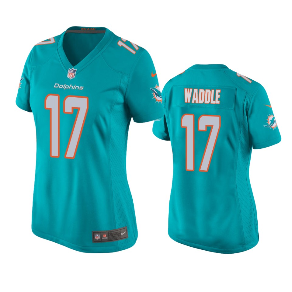 women dolphins jaylen waddle aqua game jersey