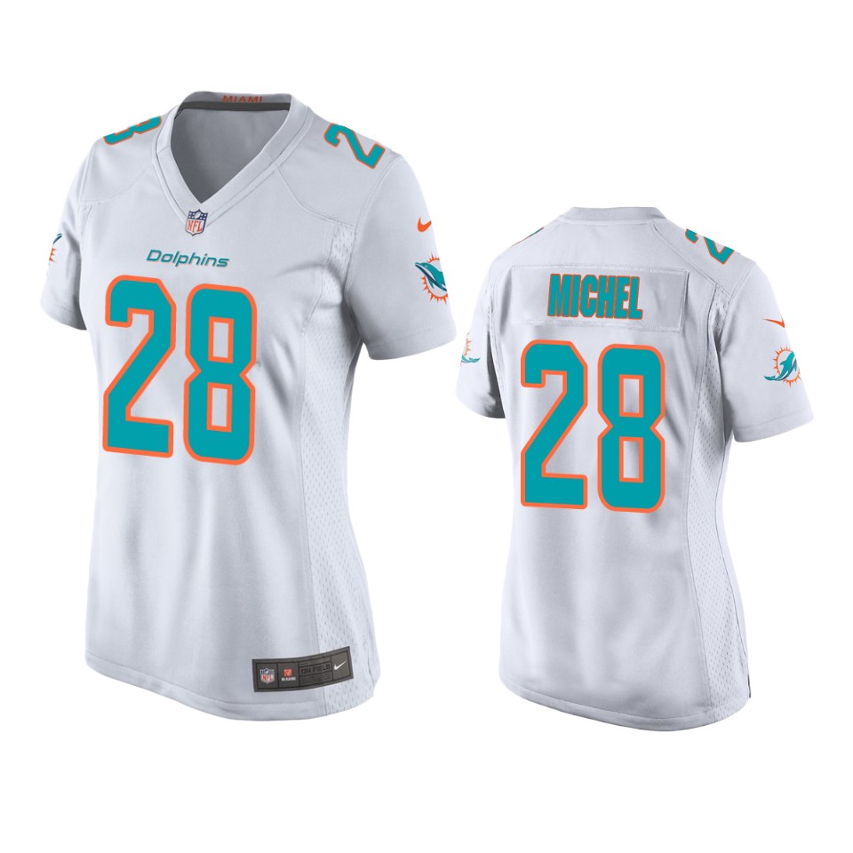 women dolphins sony michel game white jersey