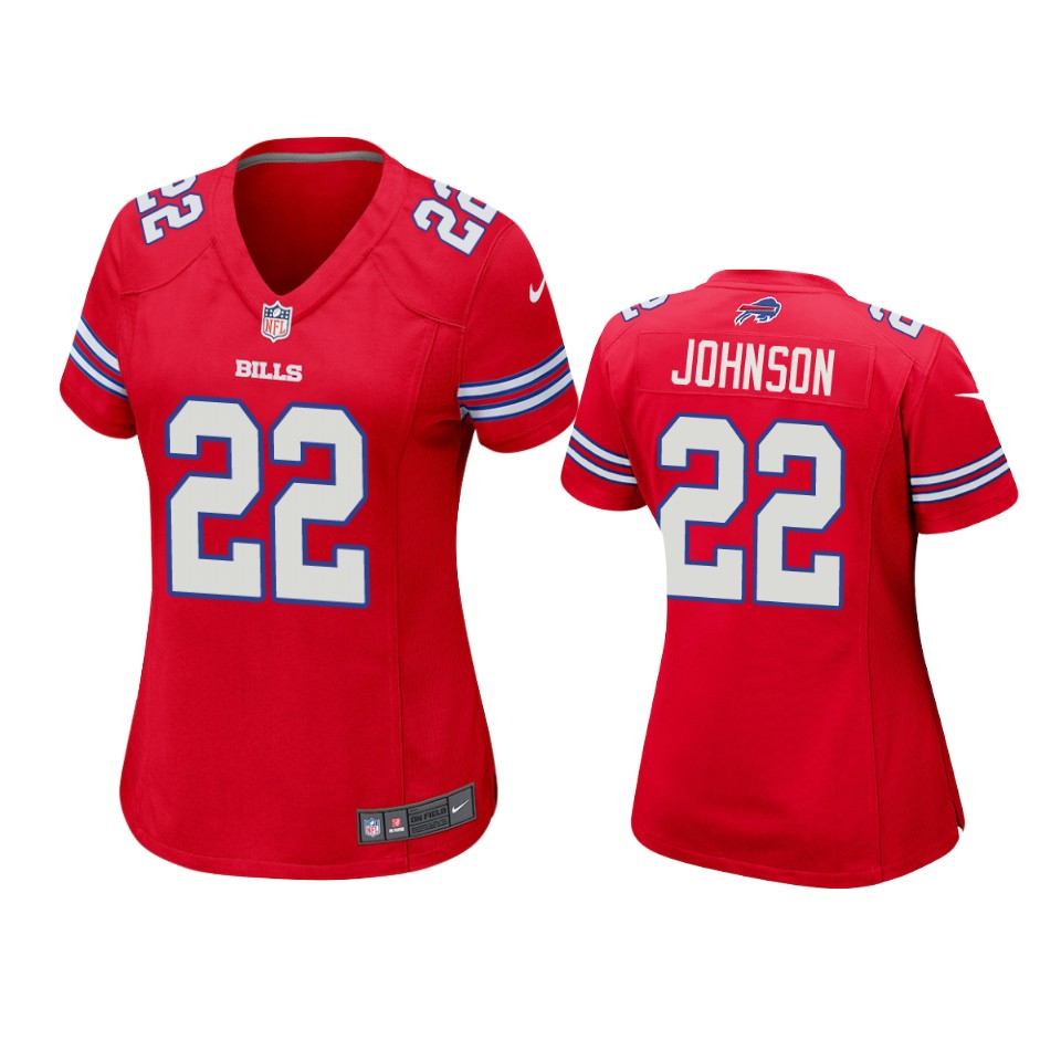 women duke johnson bills red game jersey